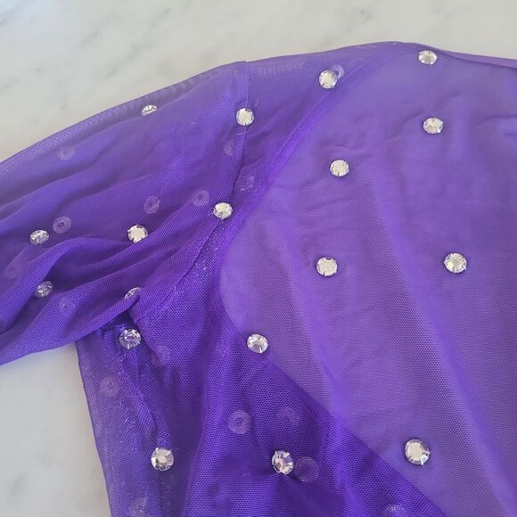 Crop top with matching skirt with rhinestones size S - Picture 6 of 7